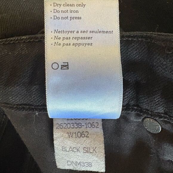 PAIGE Black Coated Denim Leather Look High Waisted Jean Pencil Skirt - Picture 6 of 6